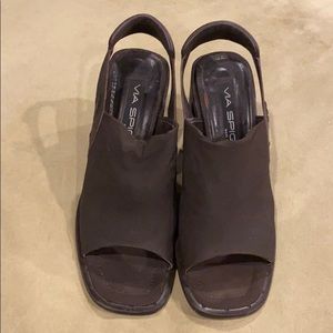 Via spiga brown open toed heels